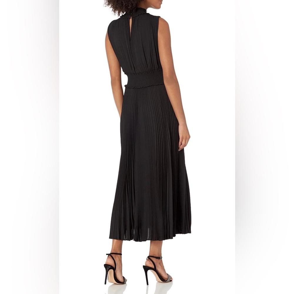 Nanette Lepore Black High Neck Ruffle Pleats Women's Maxi Dress Formal Party - Picture 4 of 15